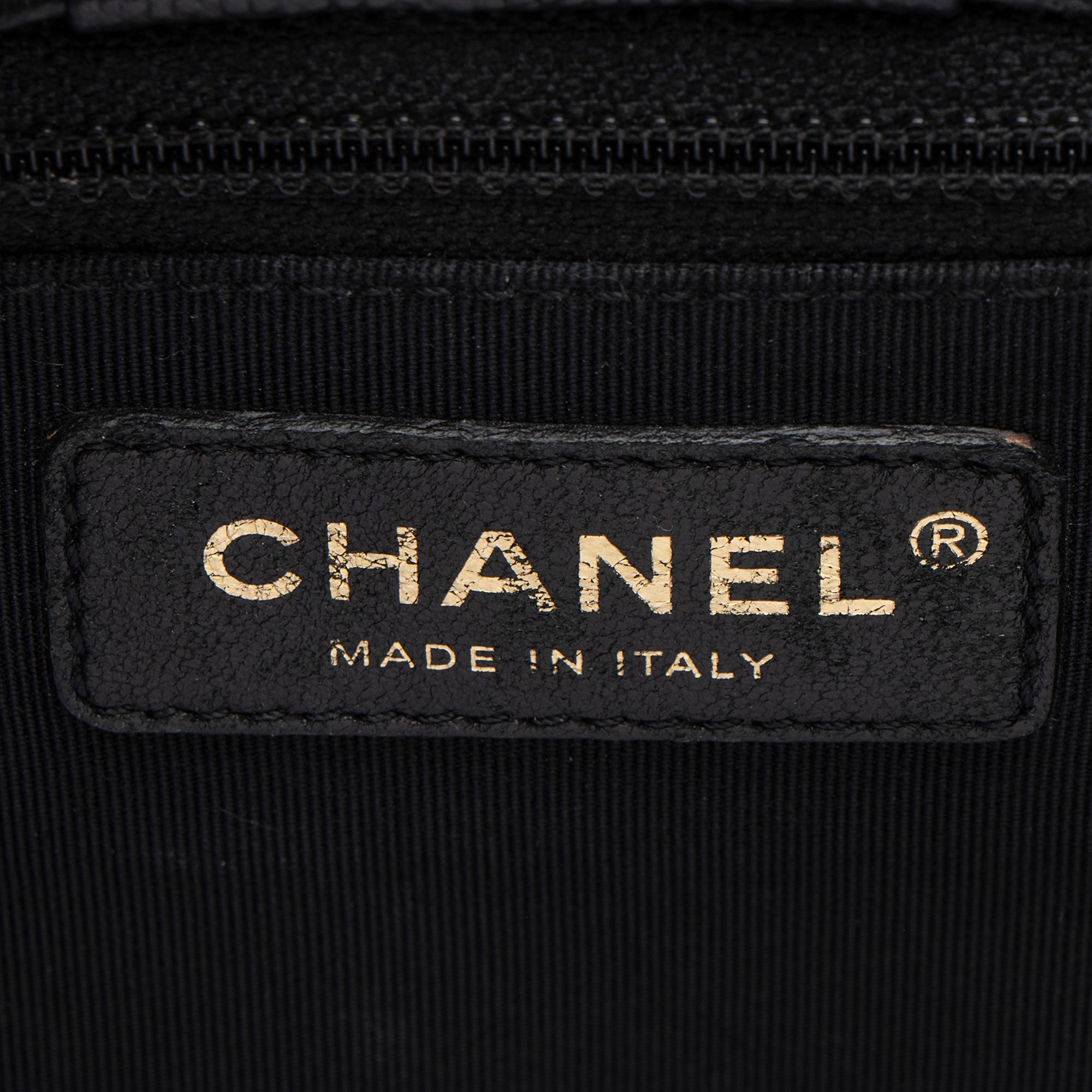 Chanel Caviar Leather In Out Flap Shopping Tote