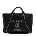Chanel Caviar Leather Studded Deauville Large Tote
