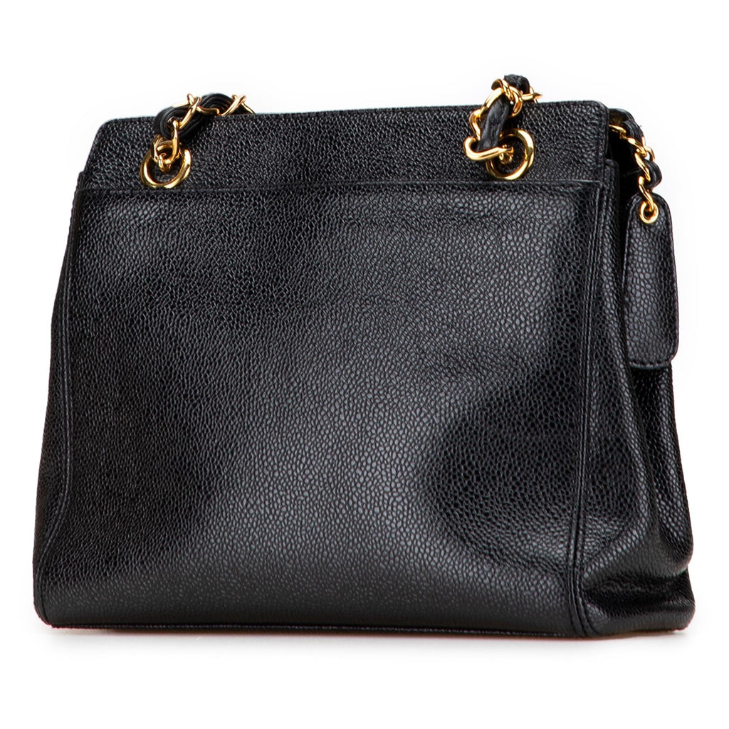 Chanel Caviar Logo Chain Tote
