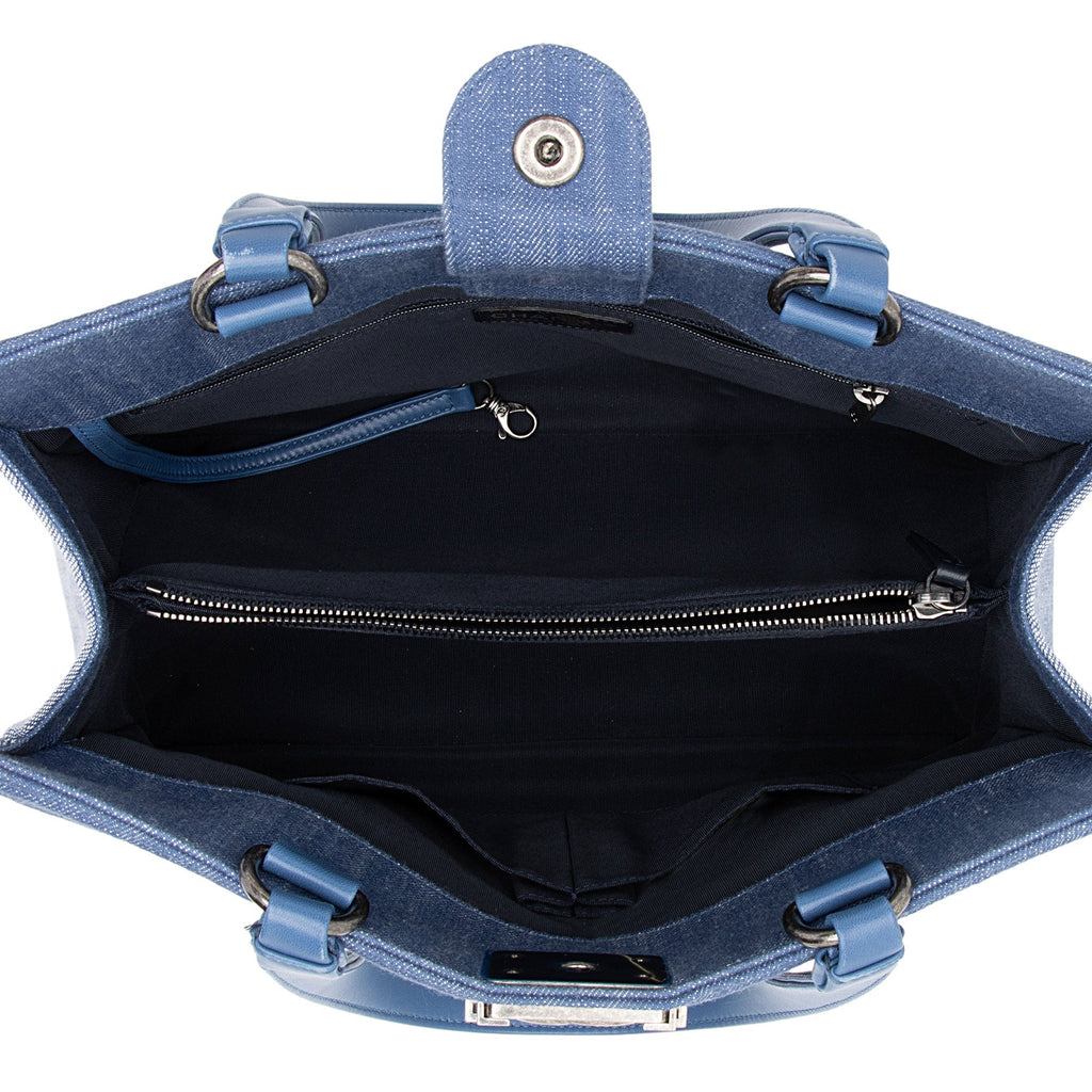 Chanel Chevron Denim Boy Tote
