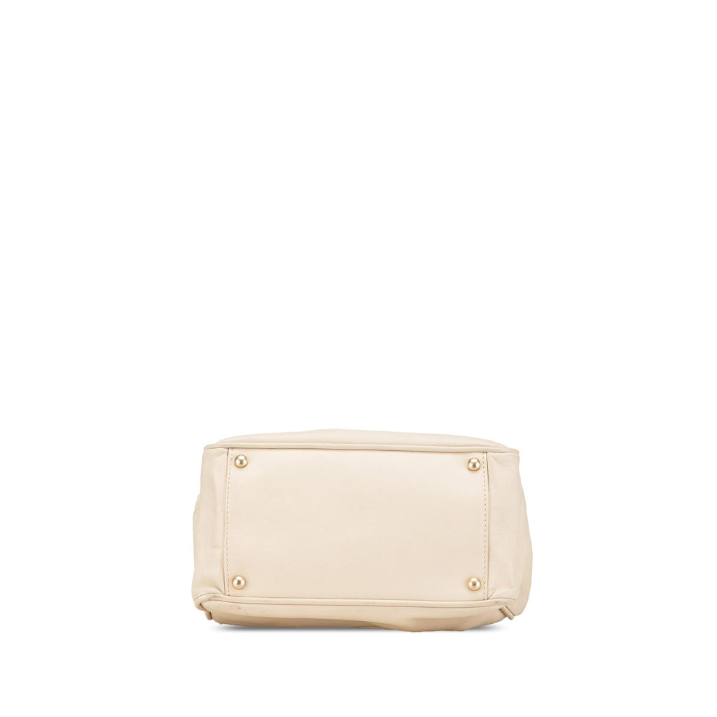 Chanel Lambskin Logo Camellia Tote