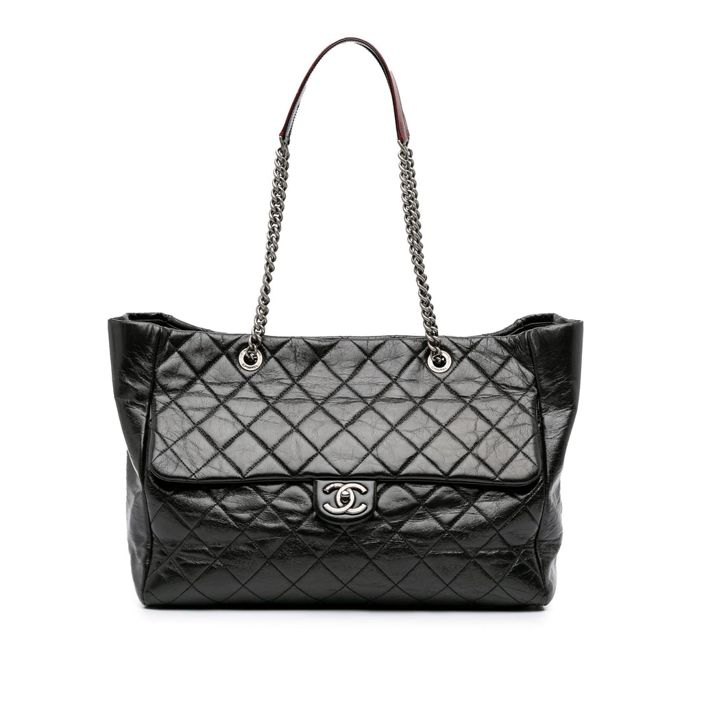 Chanel Large Quilted Glazed Calfskin Duo Color Tote
