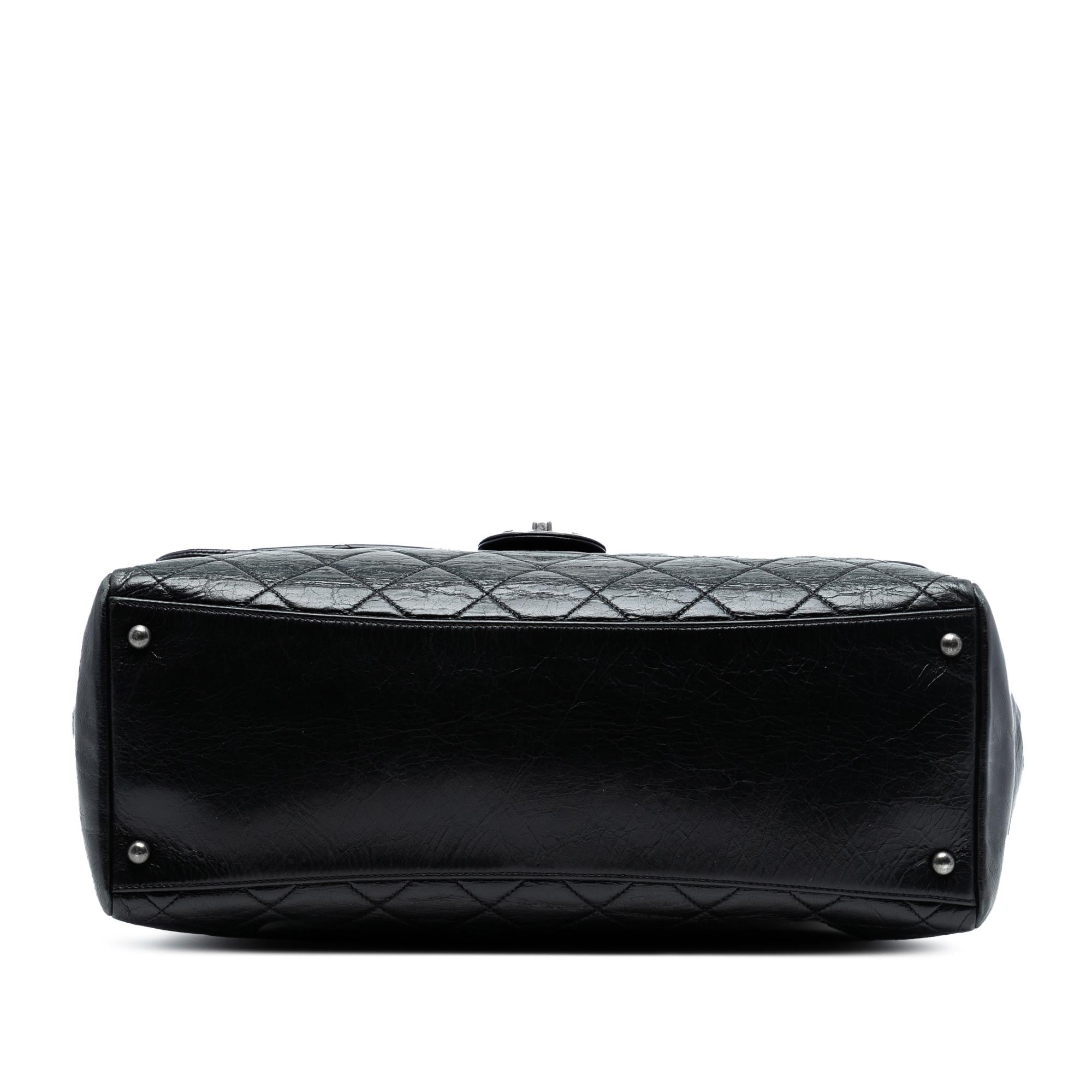 Chanel Large Quilted Glazed Calfskin Duo Color Tote