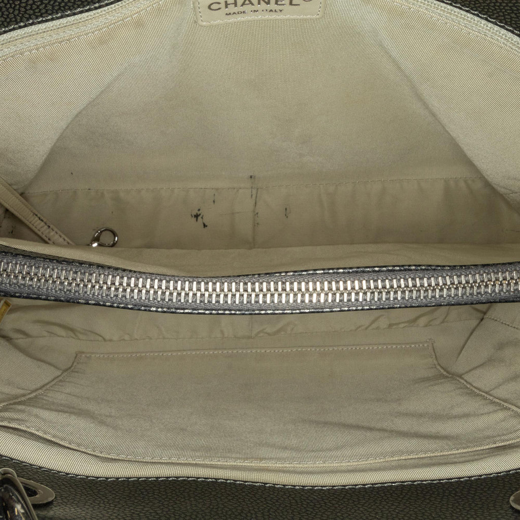 Chanel Metallic Caviar Grand Shopping Tote