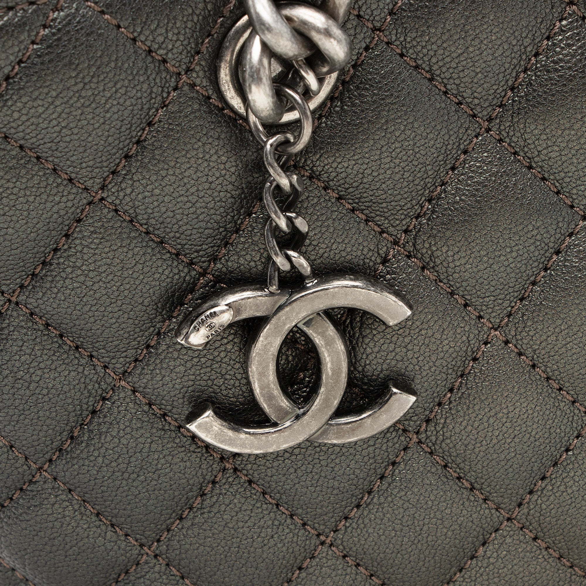 Chanel Metallic Caviar Leather Rock In Rome Medium Tote