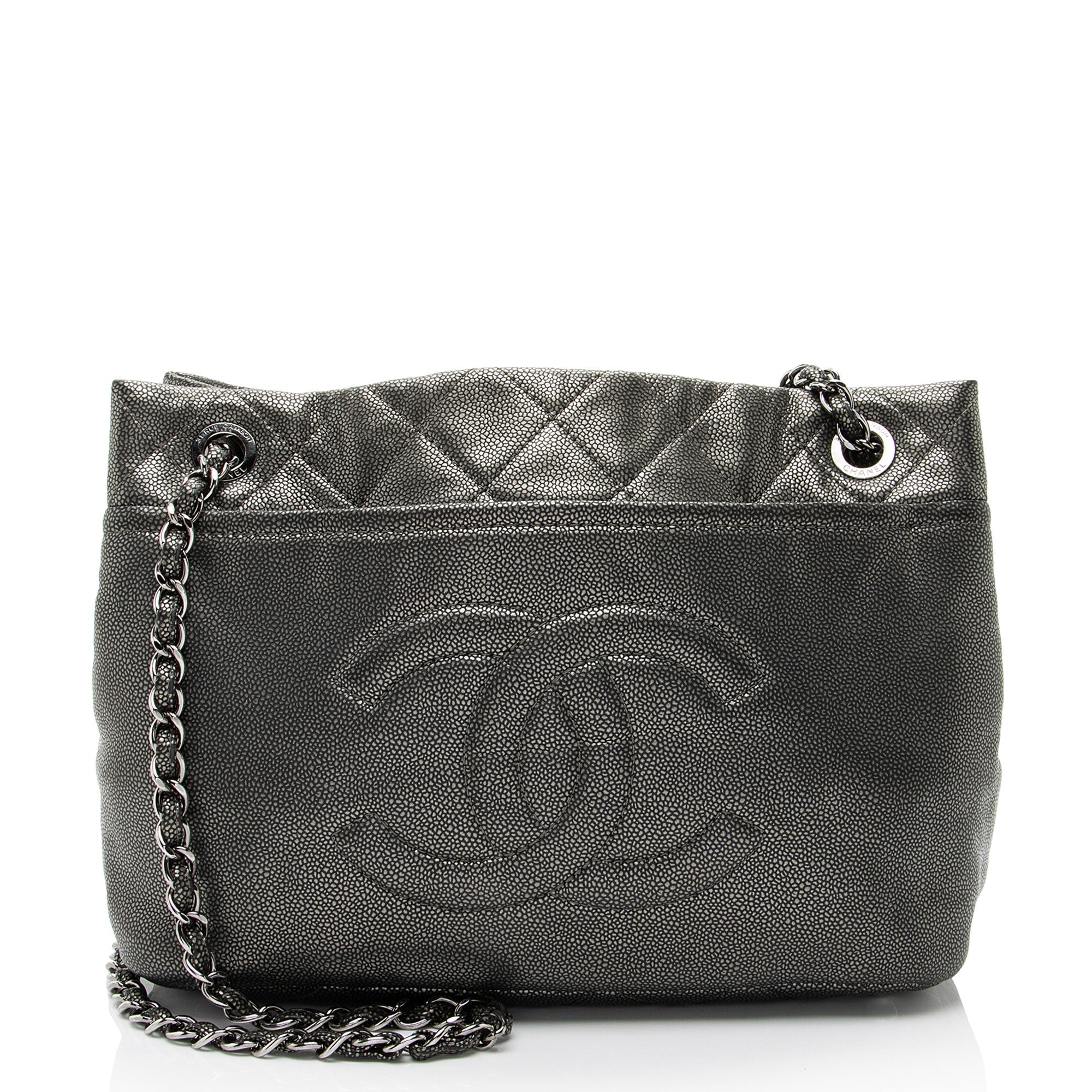 Chanel Metallic Caviar Leather Timeless CC Soft Tote