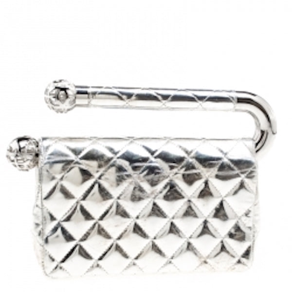 CHANEL SILouis VuittonER QUILTED LEATHER AROUND THE WORLD CLUTCH