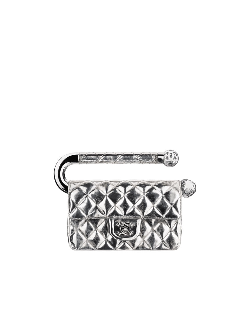 CHANEL SILouis VuittonER QUILTED LEATHER AROUND THE WORLD CLUTCH