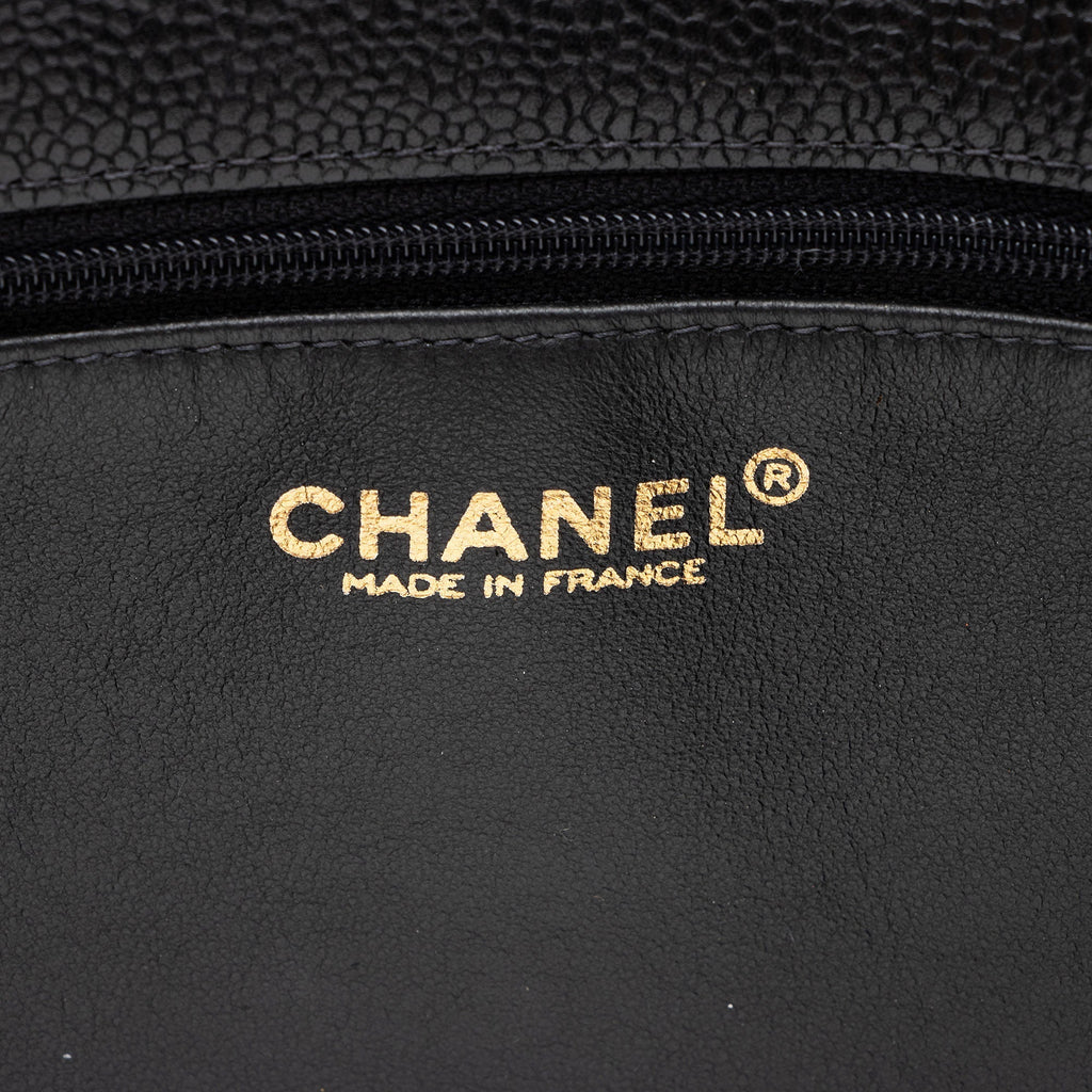 Chanel Vintage Caviar Leather CC Shopping Tote