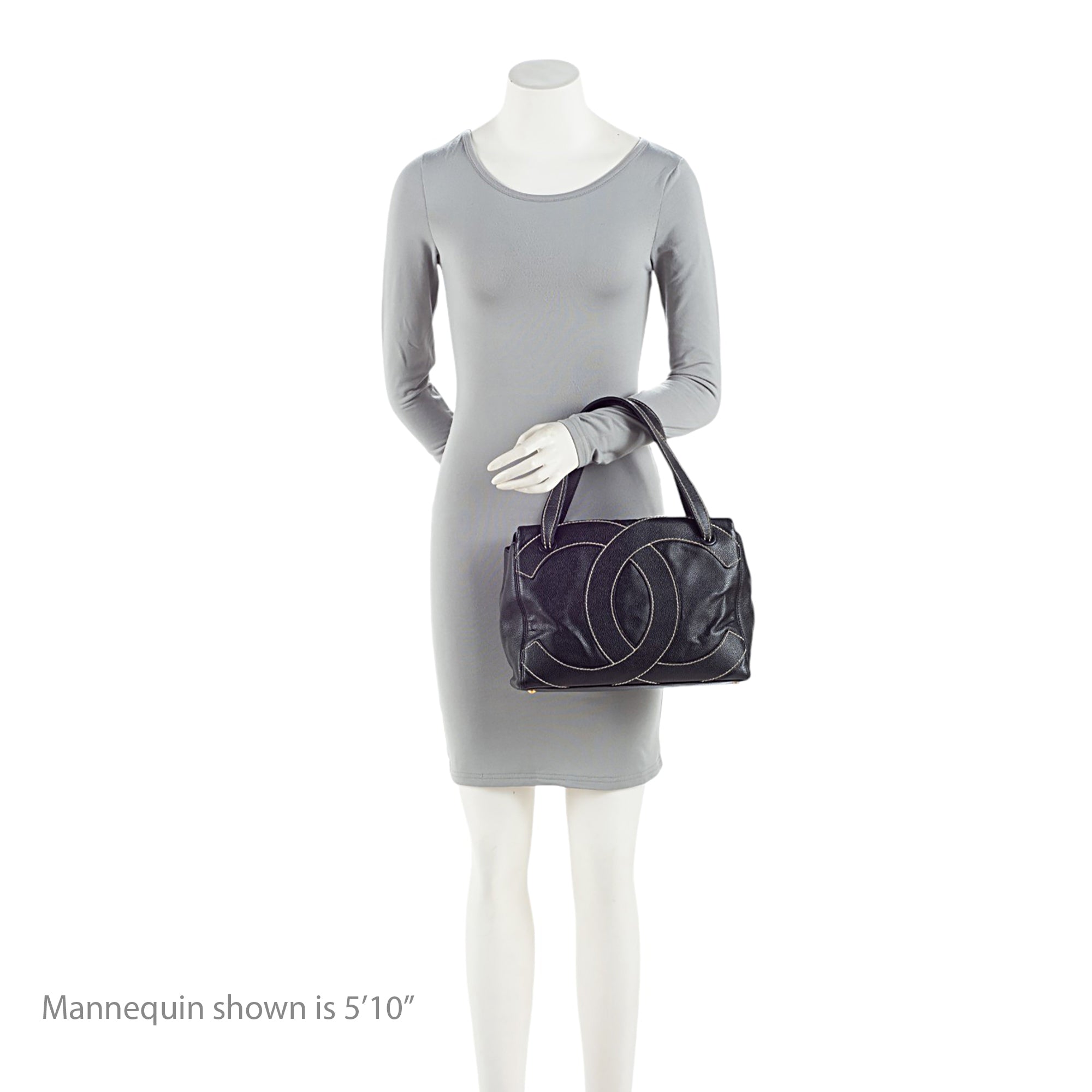 Chanel Vintage Caviar Leather Stitched CC Small Tote (SHF-nw4J2s)