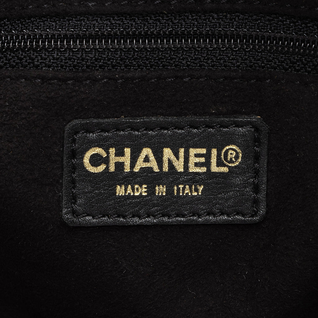 Chanel Vintage Jersey Chocolate Bar CC Shopping Tote (SHF-dQ6X2S)