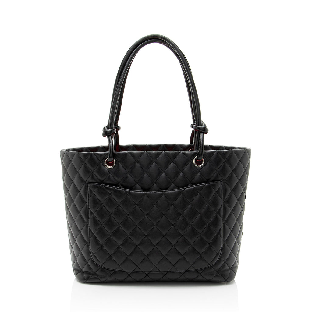 Chanel Vintage Lambskin Ligne Cambon Large Shopping Tote