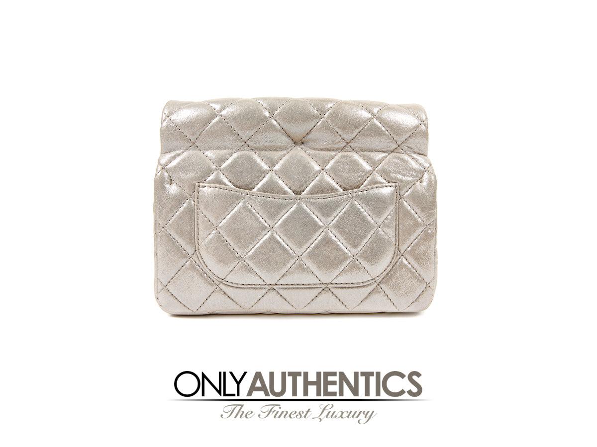 Chanel SiLouis Vuittoner Gold Leather Roll Handle Reissue Clutch