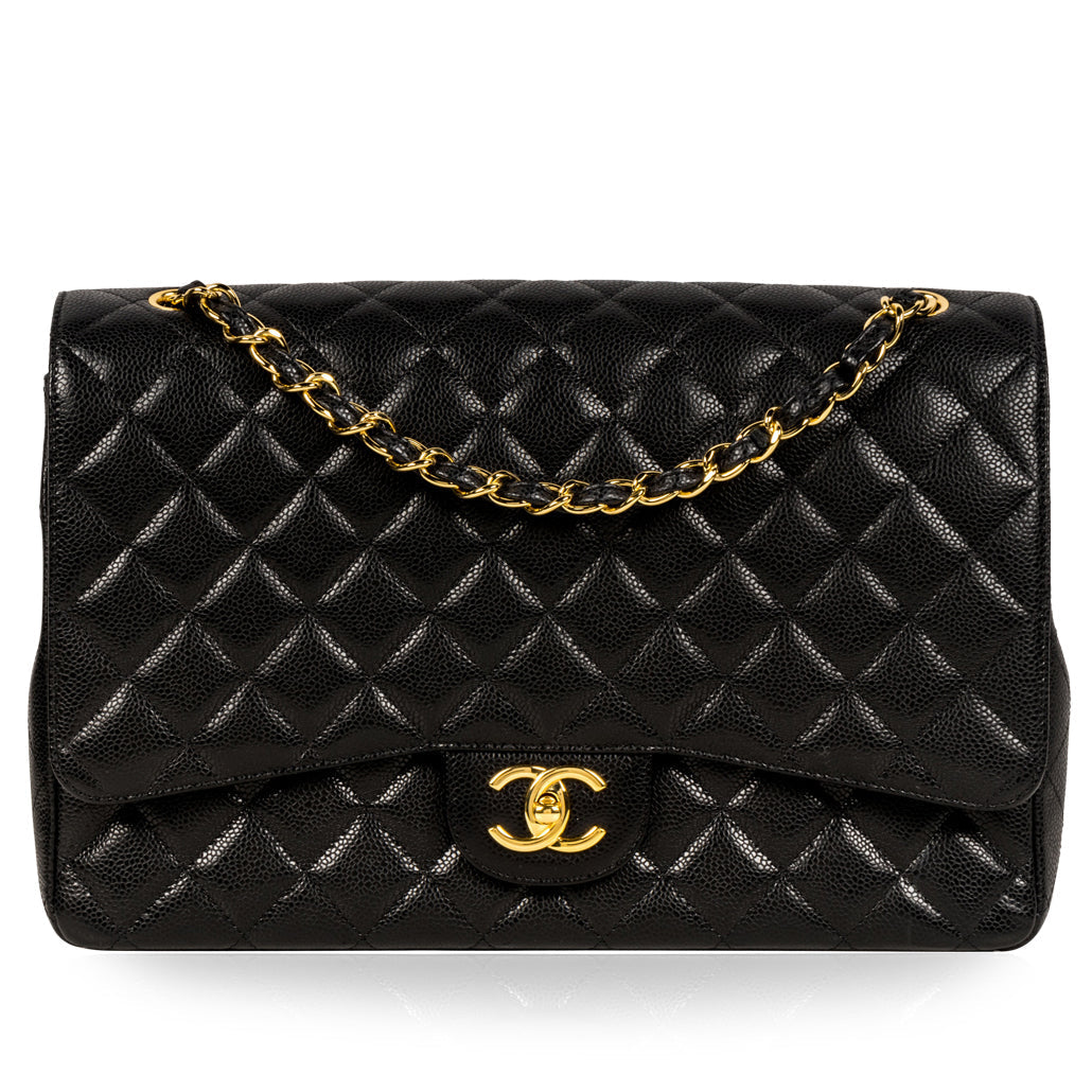 Classic Flap Bag Maxi - Caviar - Black - GHW