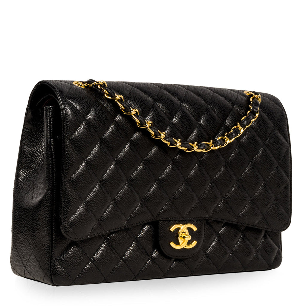 Classic Flap Bag Maxi - Caviar - Black - GHW