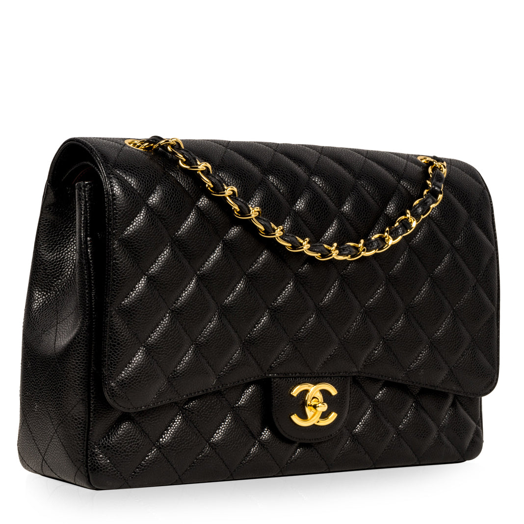 Classic Flap Bag Maxi - Caviar - Black - GHW