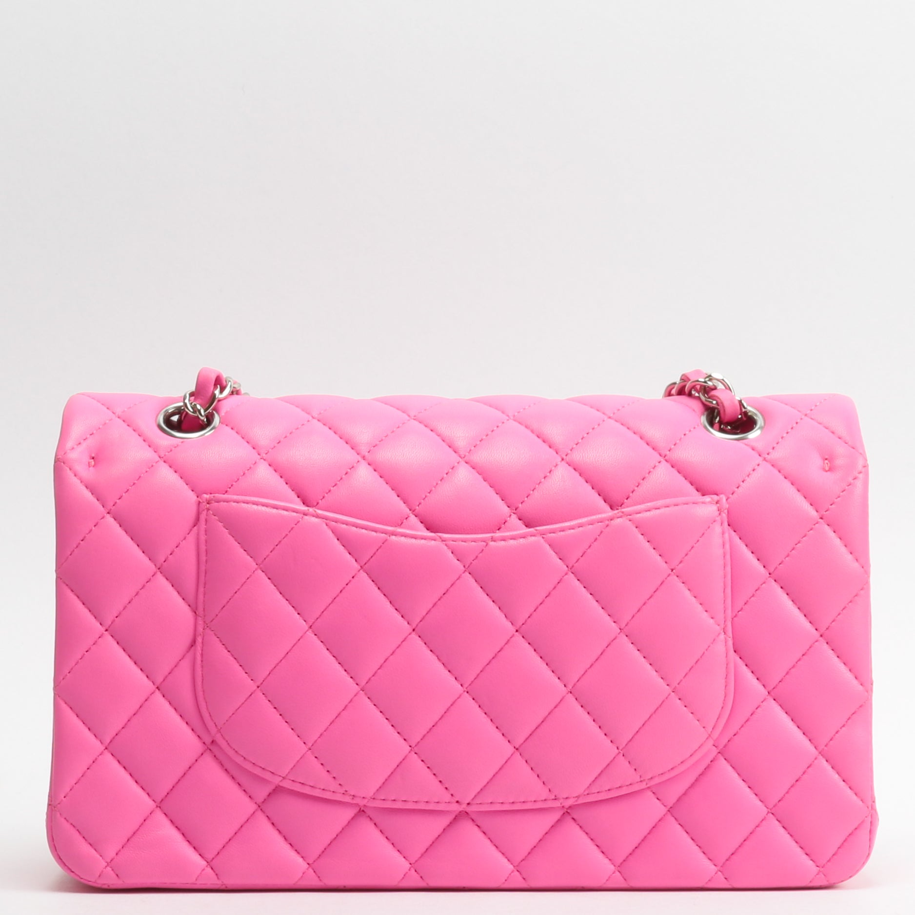 CHANEL 2021 Medium Classic Double Flap Lambskin- BuBurberrylegum Pink