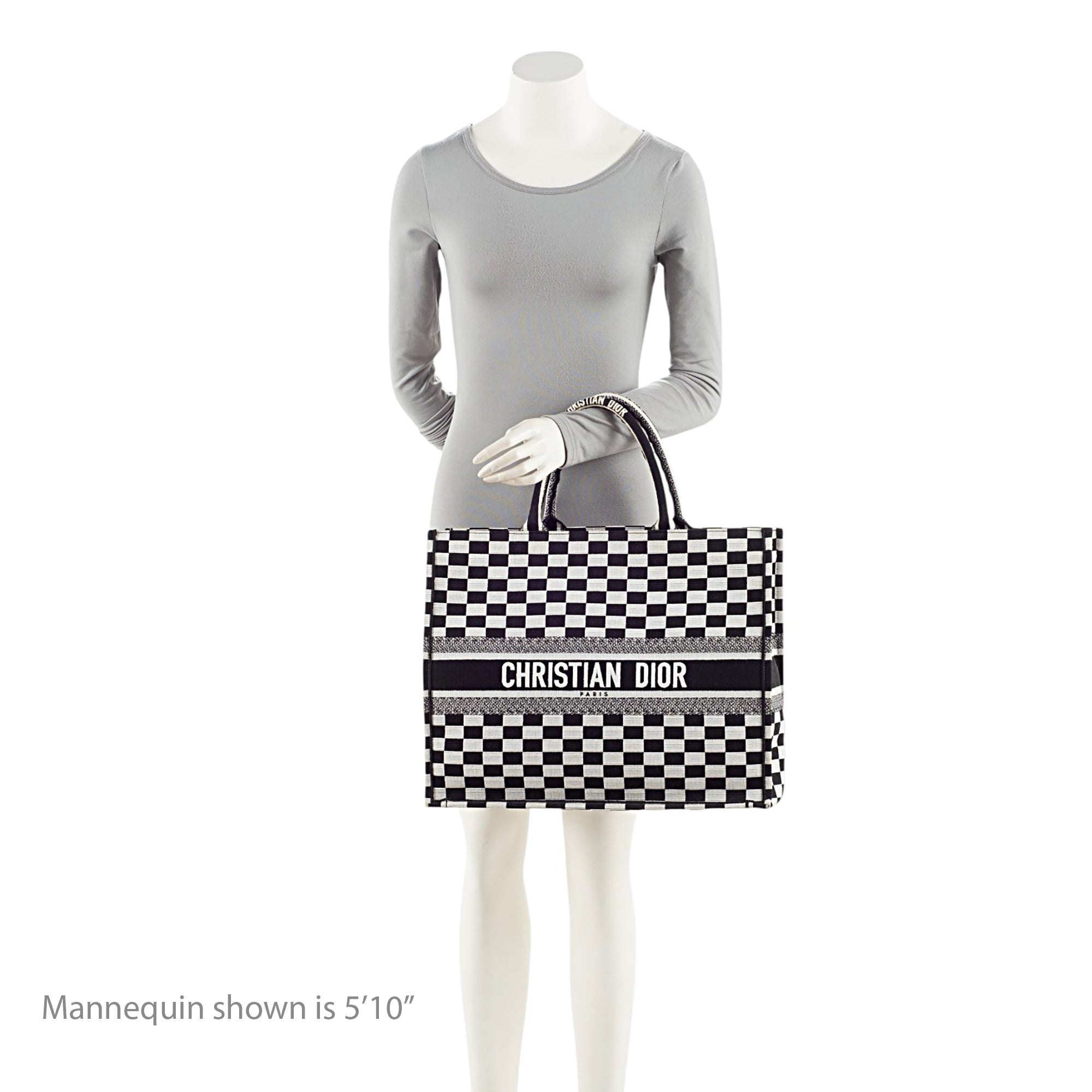 Dior Embroidered Canvas Checkered Book Tote