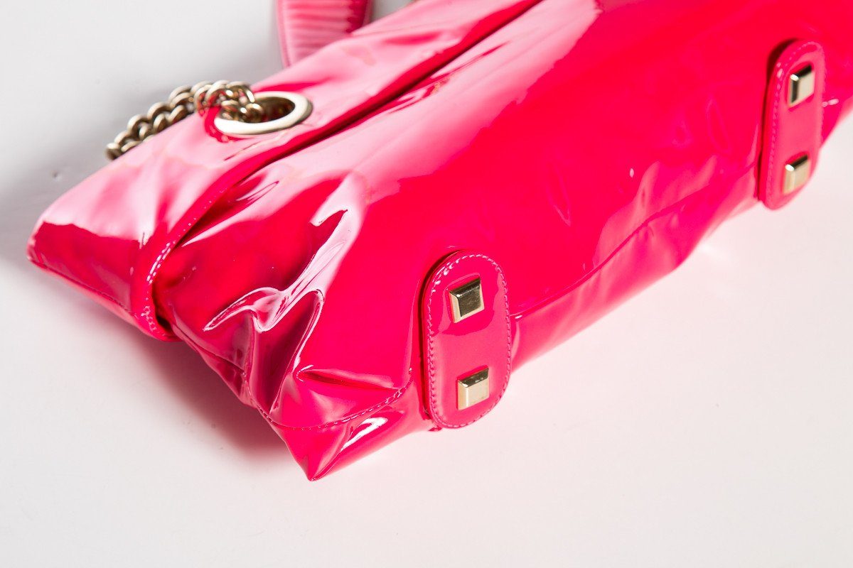 Christian Louboutin Hot Pink Patent Leather Shoulder Bag