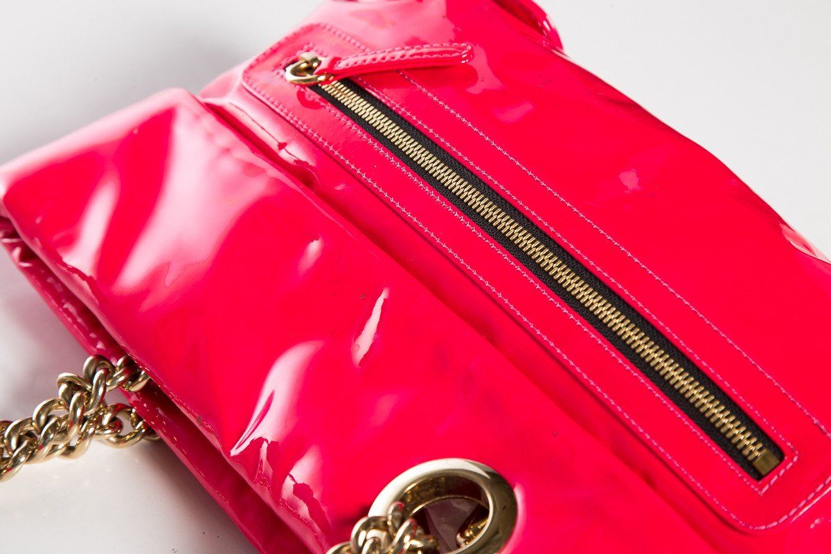 Christian Louboutin Hot Pink Patent Leather Shoulder Bag