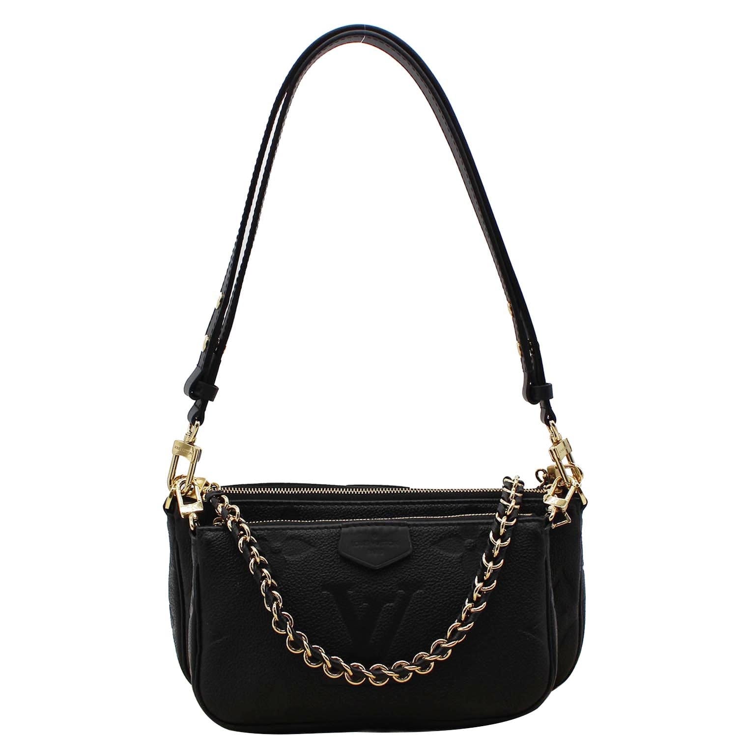 LOUIS VUITTON  Multi Pochette Empreinte Leather Accessories Bag Black