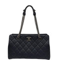 Chanel City Rock Quilted Leather Shopping Tote Bag Blue