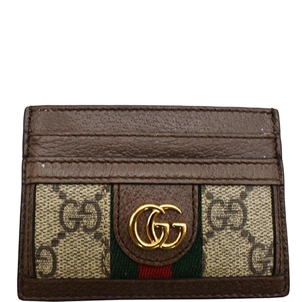 GUCCI Ophidia Gucci Canvas Card Case Brown 523159