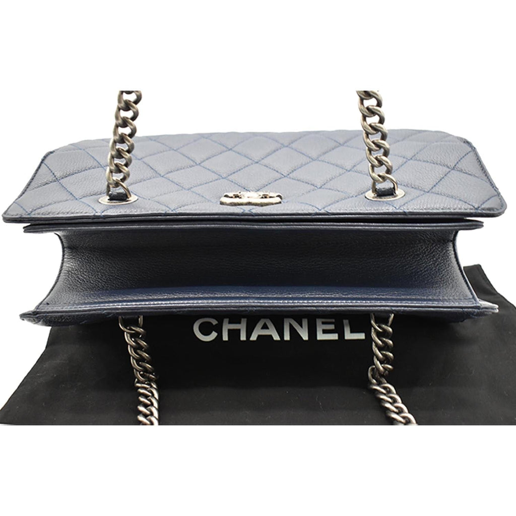 Chanel City Rock Quilted Leather Shopping Tote Bag Blue