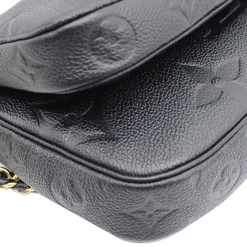 LOUIS VUITTON  Multi Pochette Empreinte Leather Accessories Bag Black