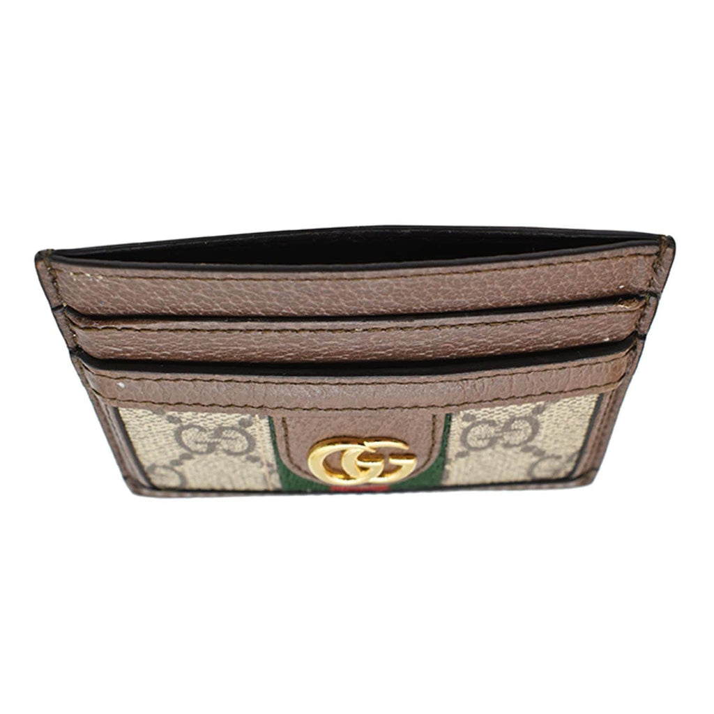 GUCCI Ophidia Gucci Canvas Card Case Brown 523159