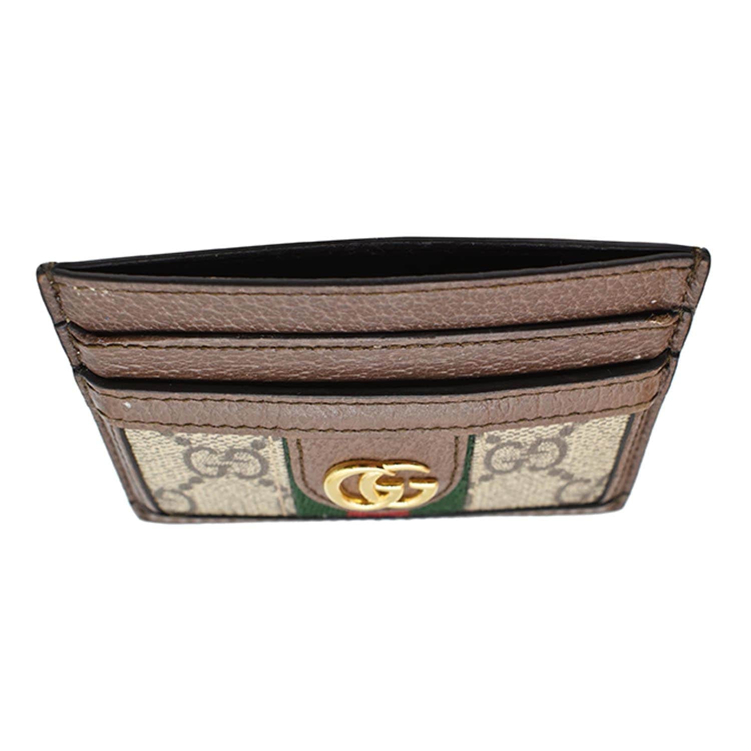 GUCCI Ophidia Gucci Canvas Card Case Brown 523159