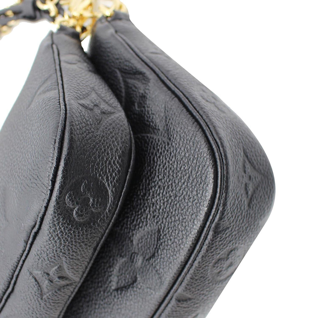 LOUIS VUITTON  Multi Pochette Empreinte Leather Accessories Bag Black