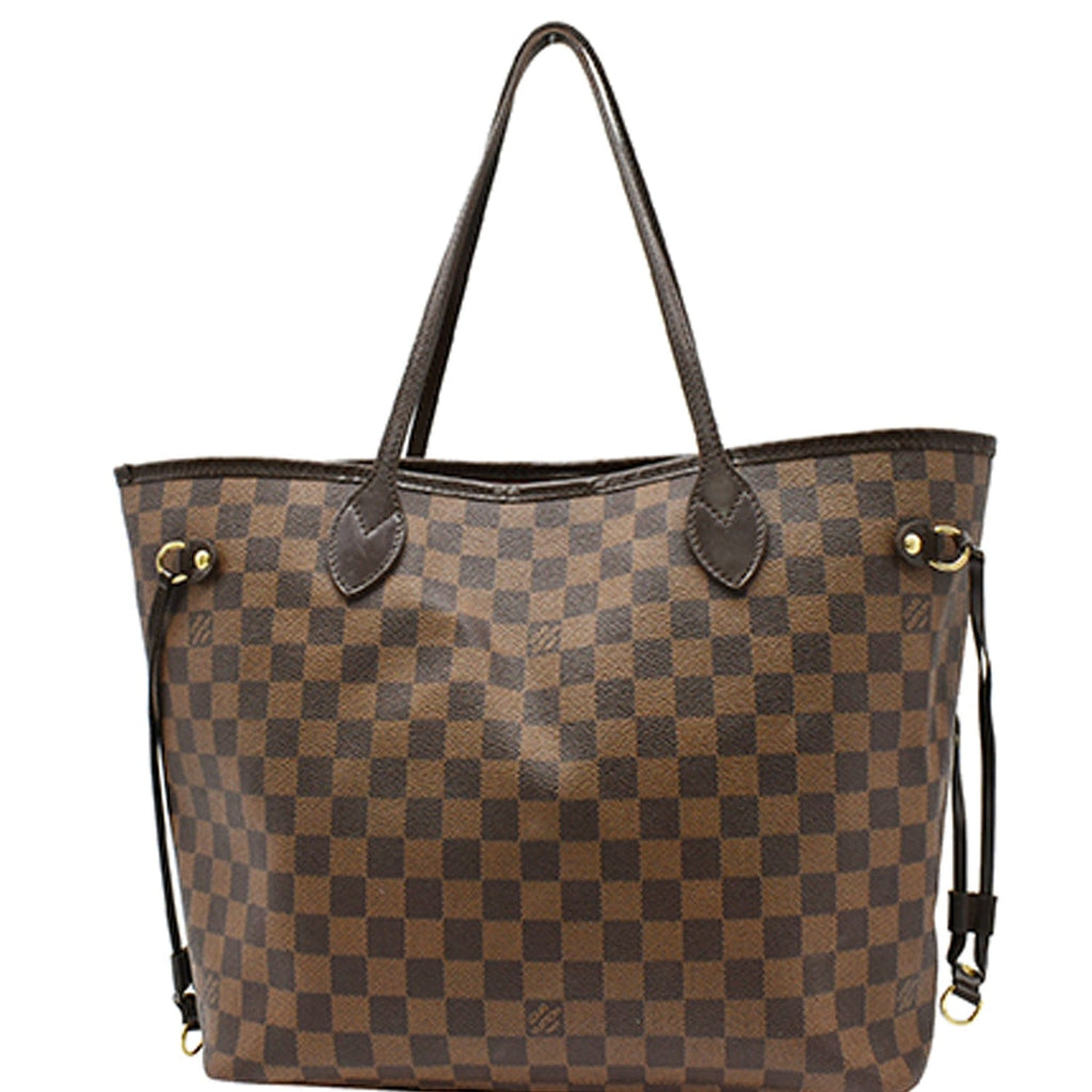 LOUIS VUITTON Neverfull MM Damier Ebene Tote Bag Brown
