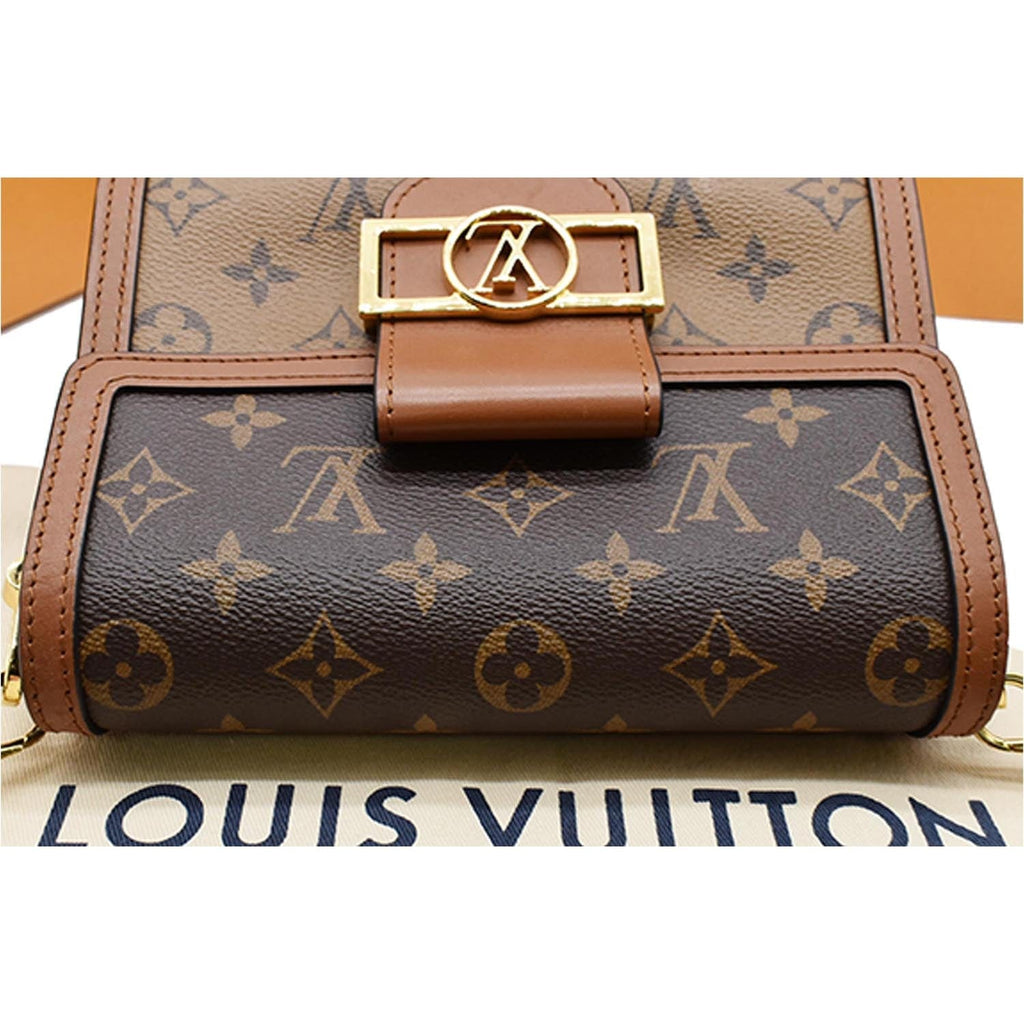 LOUIS VUITTON Dauphine Mini Monogram Reverse Canvas Shoulder Bag Brown