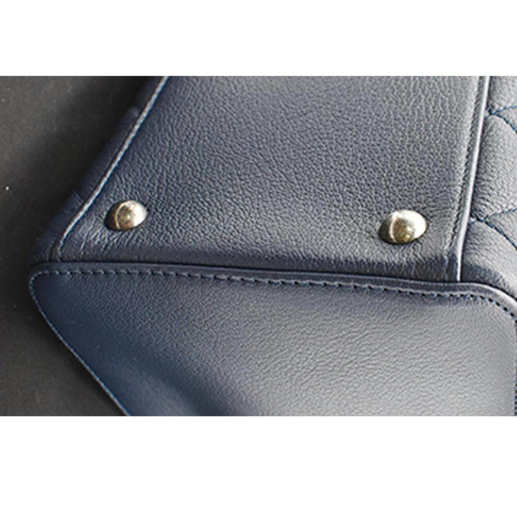 Chanel City Rock Quilted Leather Shopping Tote Bag Blue