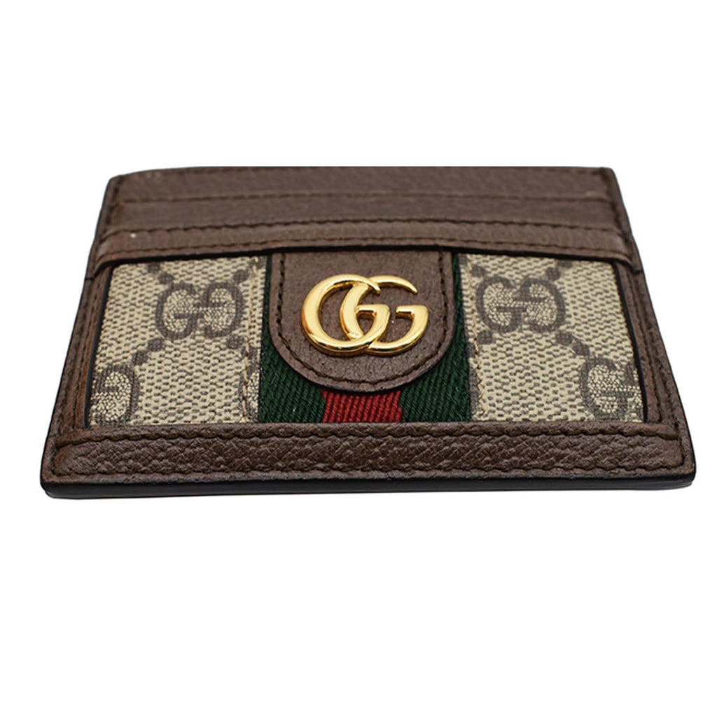 GUCCI Ophidia Gucci Canvas Card Case Brown 523159
