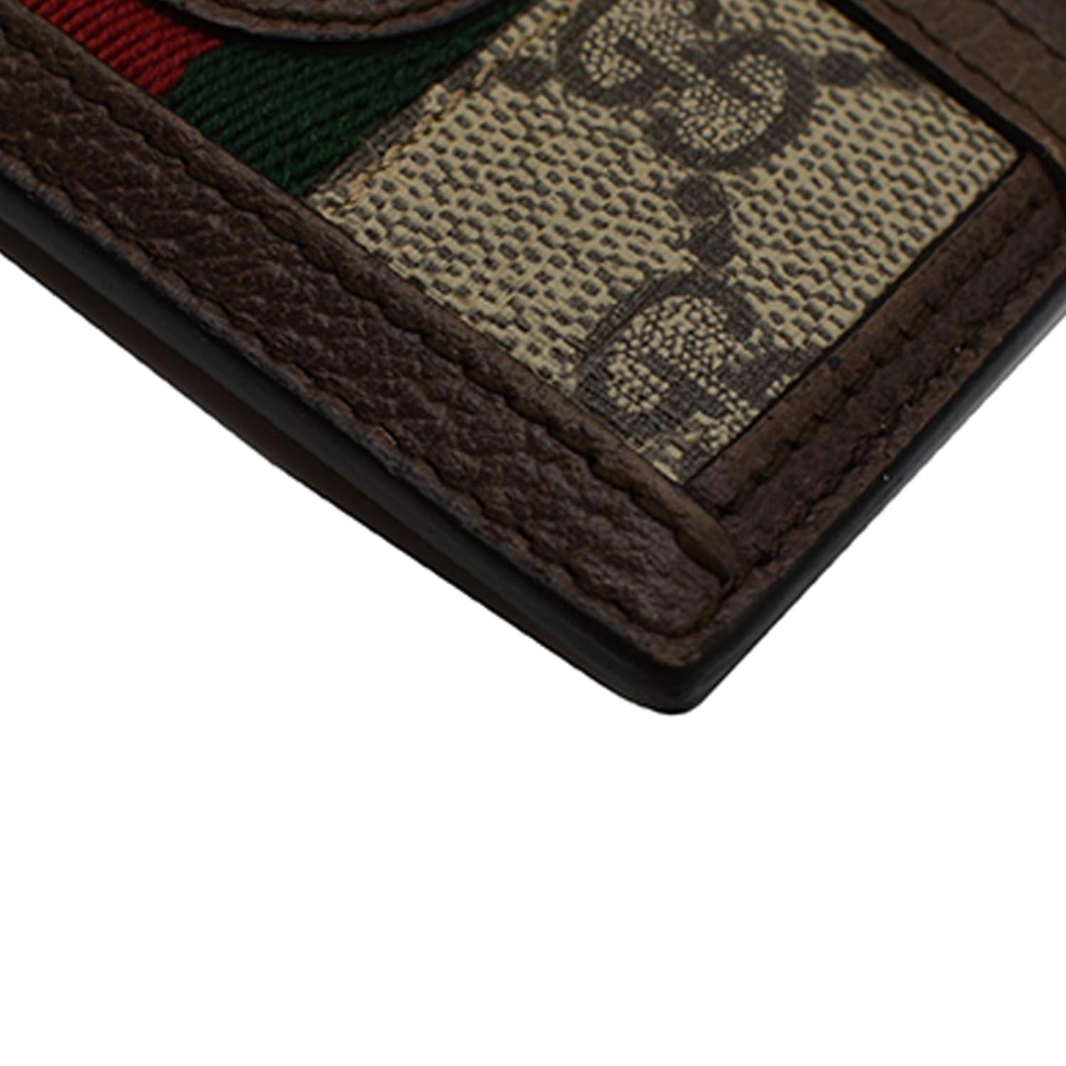 GUCCI Ophidia Gucci Canvas Card Case Brown 523159