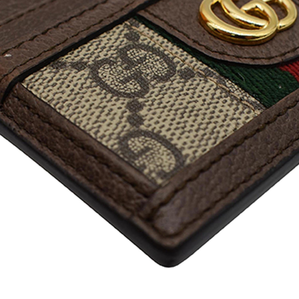GUCCI Ophidia Gucci Canvas Card Case Brown 523159
