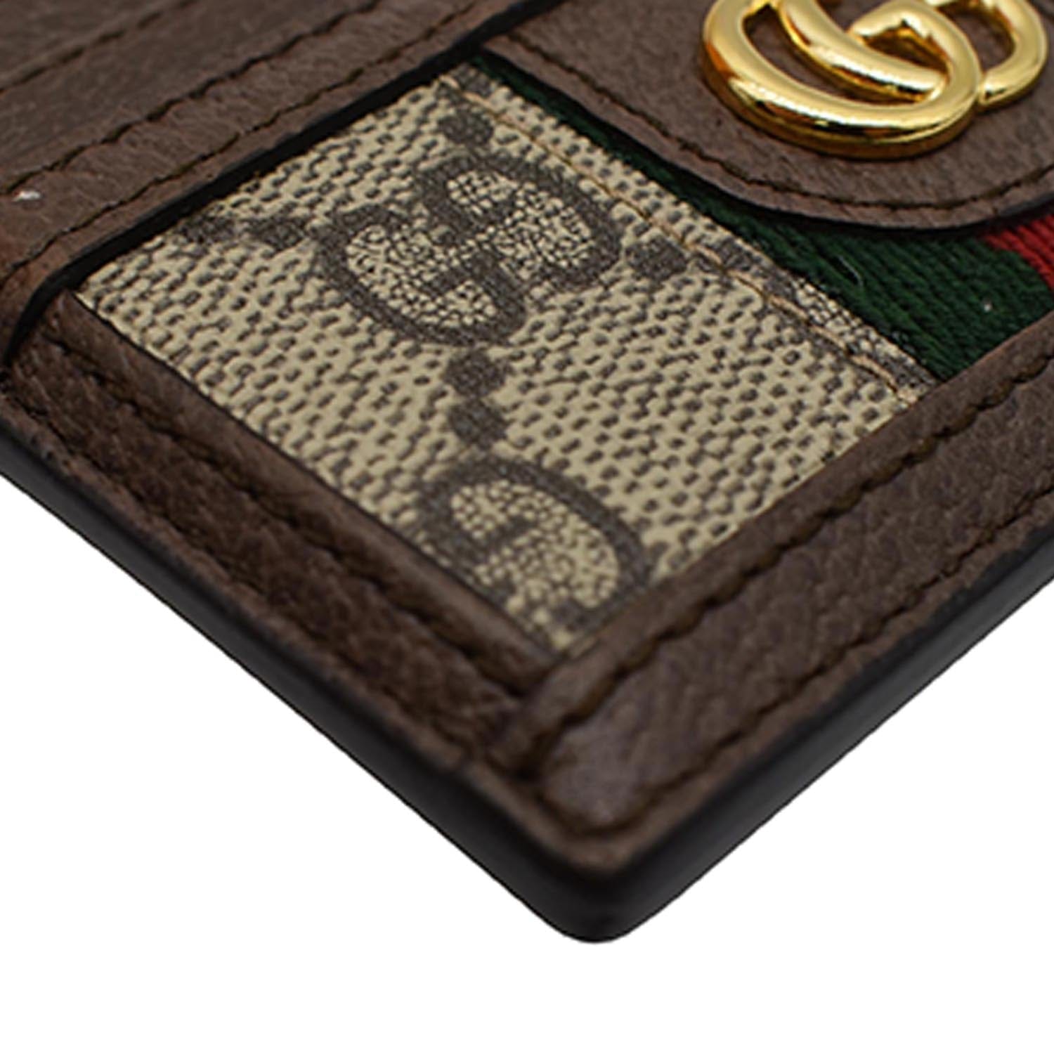 GUCCI Ophidia Gucci Canvas Card Case Brown 523159