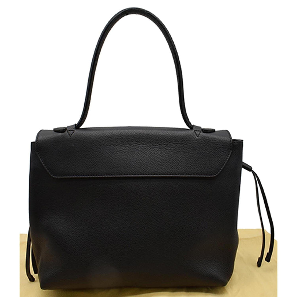 LOUIS VUITTON Women Lockme MM Leather Satchel Bag Black