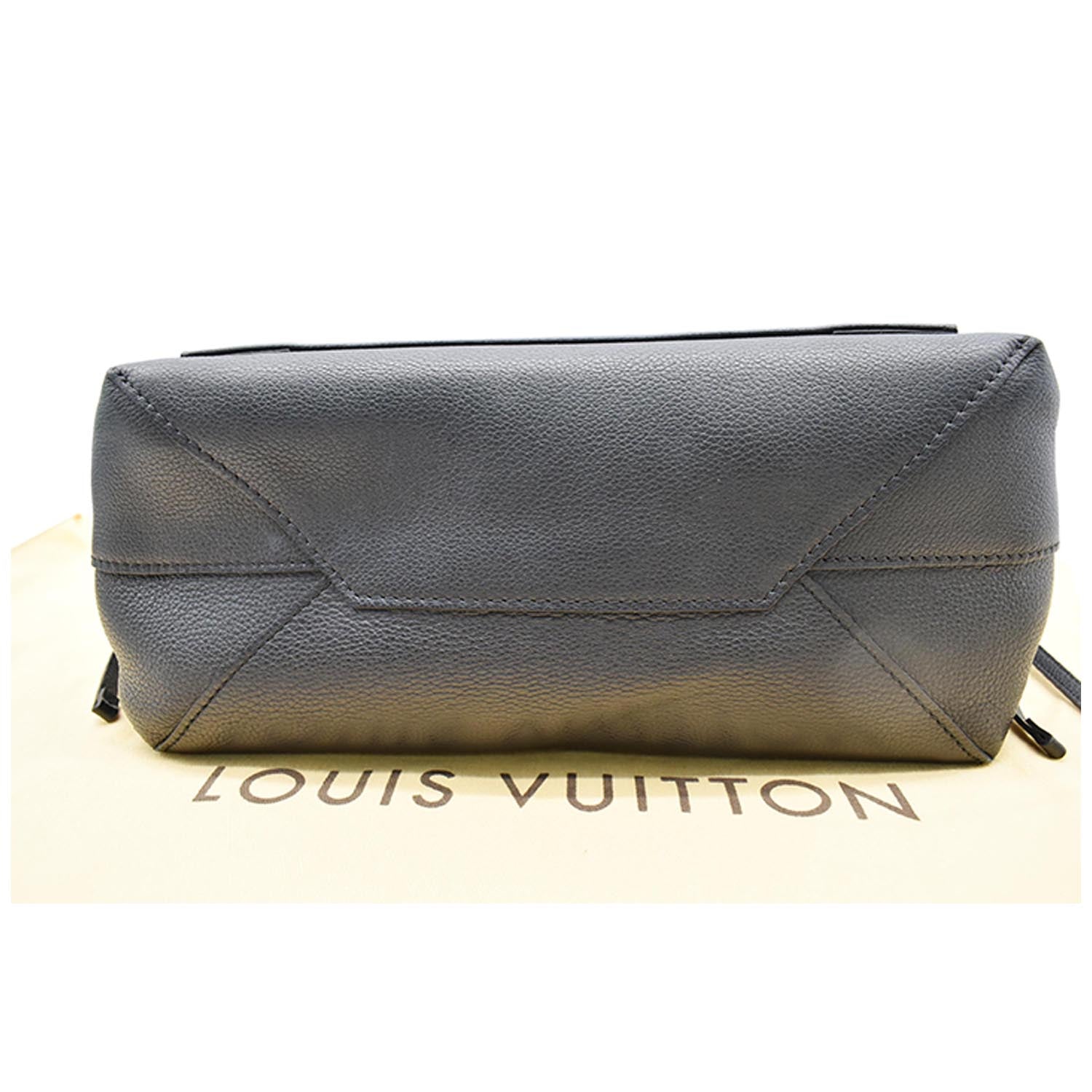 LOUIS VUITTON Women Lockme MM Leather Satchel Bag Black