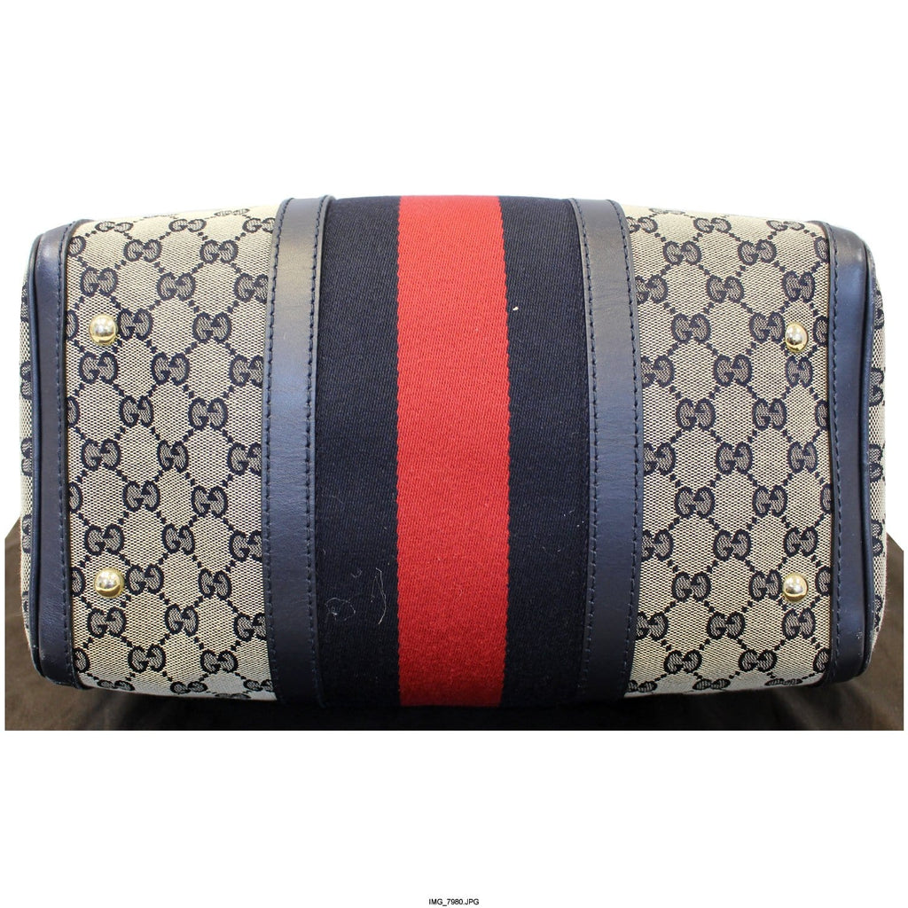 GUCCI Web Medium  Gucci Boston Bag with Signature Web 247205