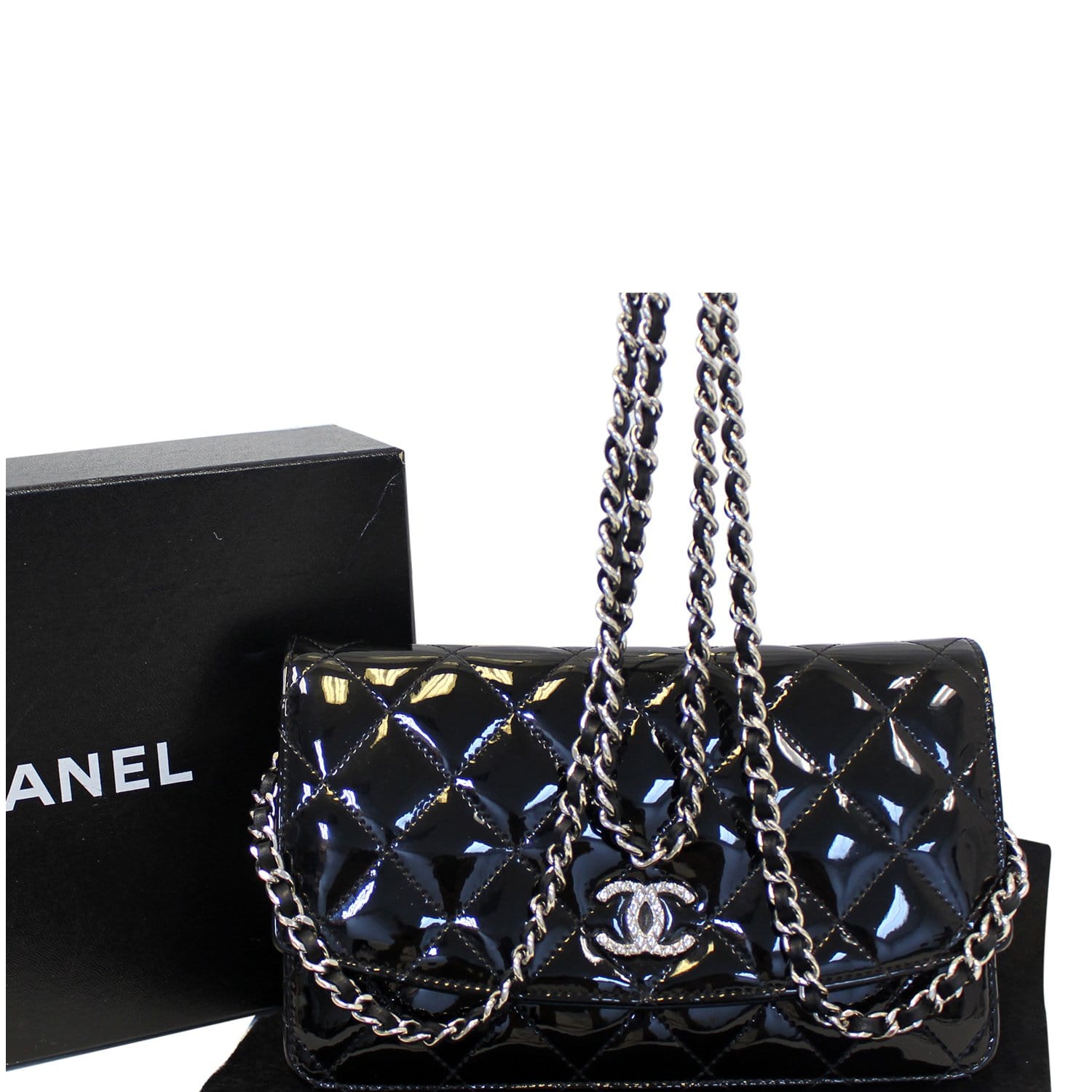 Chanel Wallet On Chain Patent Leather Shoulder Crossbody Bag
