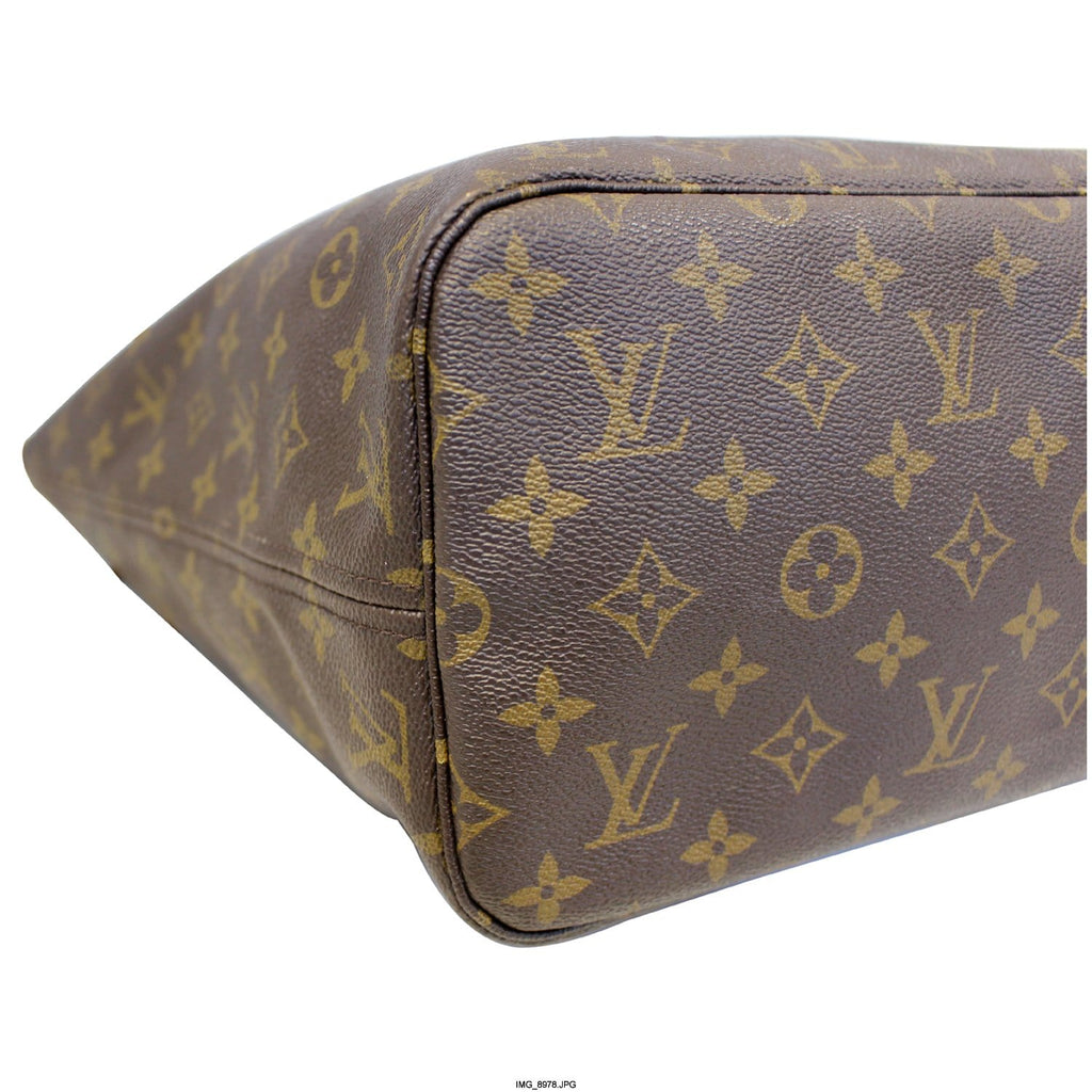 LOUIS VUITTON Neverfull MM Monogram Canvas Tote Bag Brown