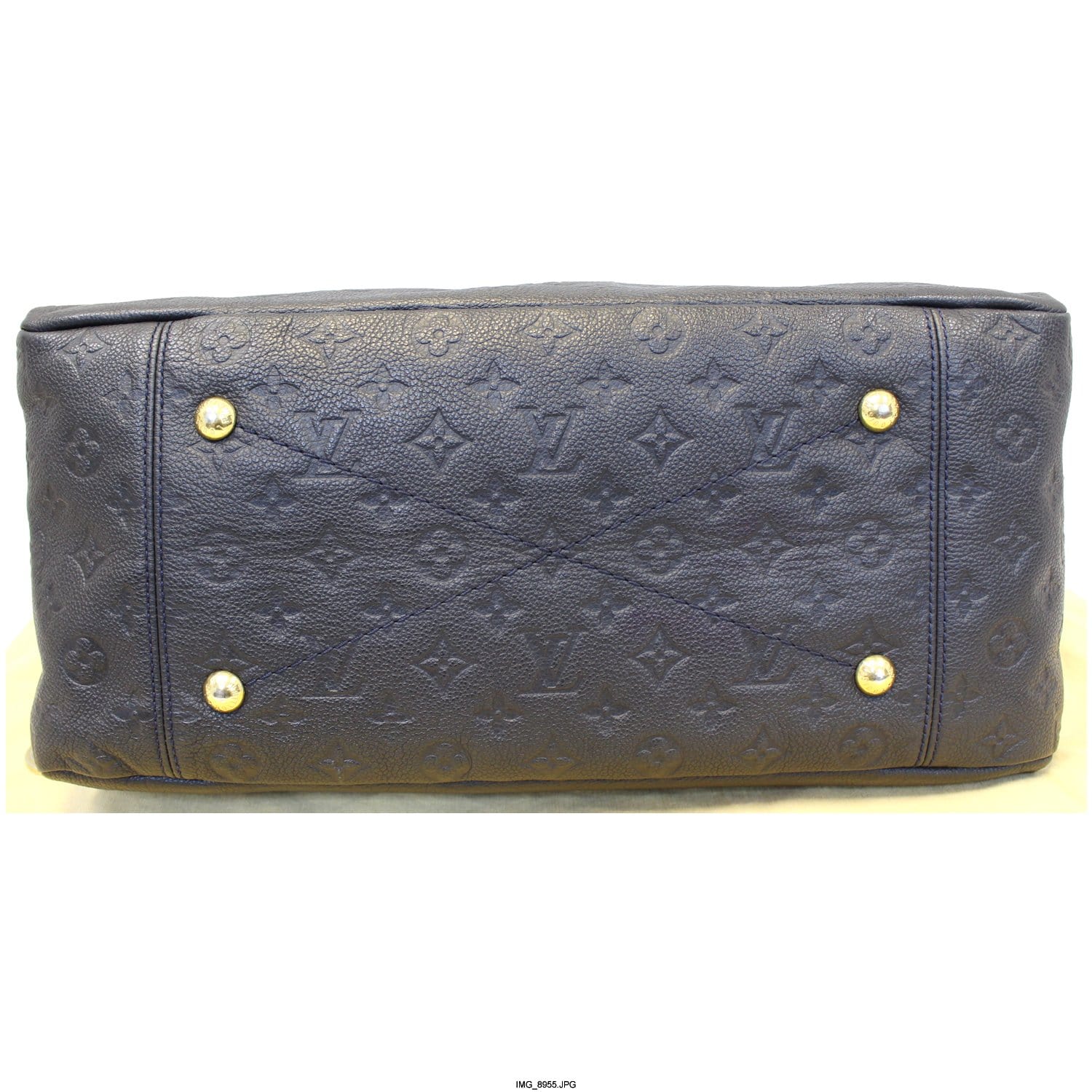 LOUIS VUITTON Artsy MM Blue Empreinte Infini Monogram Shoulder Bag