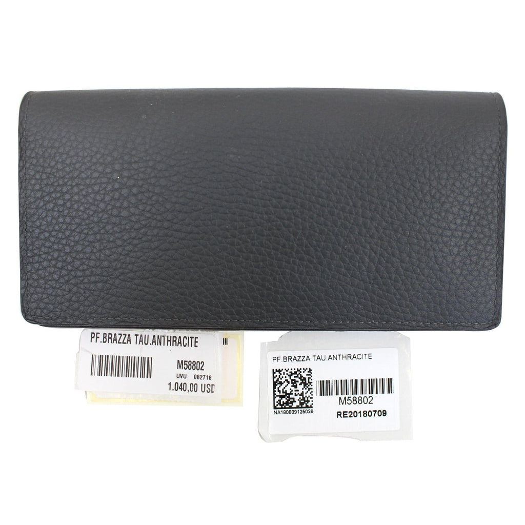LOUIS VUITTON Brazza Taiga Leather Wallet Grey