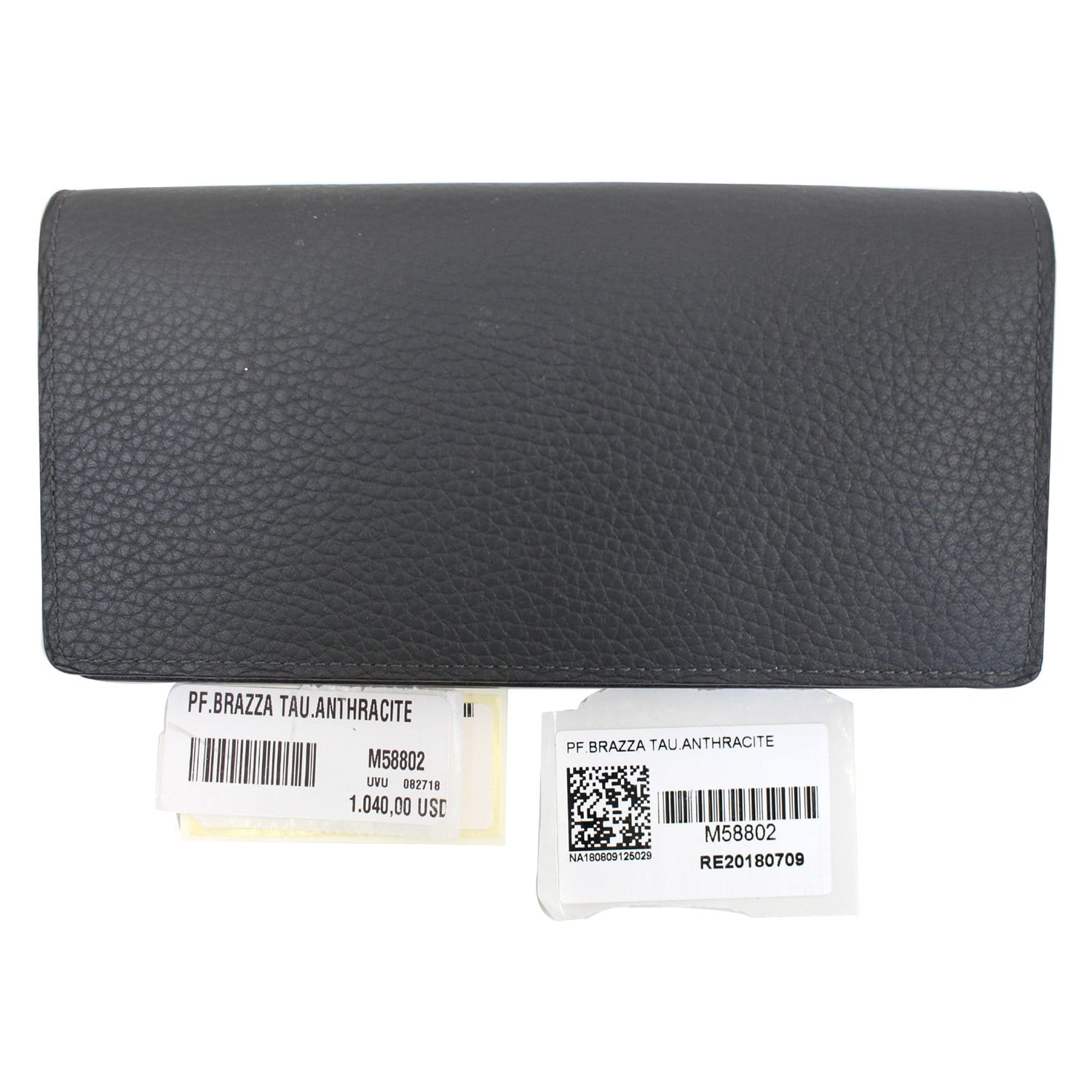 LOUIS VUITTON Brazza Taiga Leather Wallet Grey