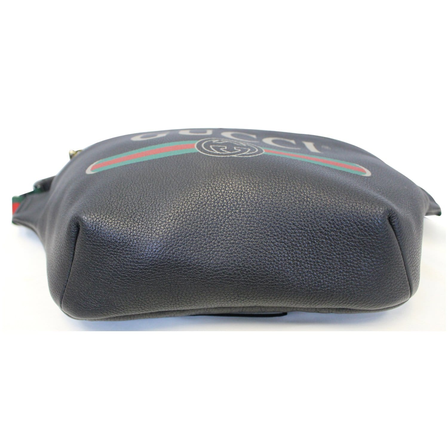 GUCCI Print Leather Black Belt Waist Bum Bag 493869