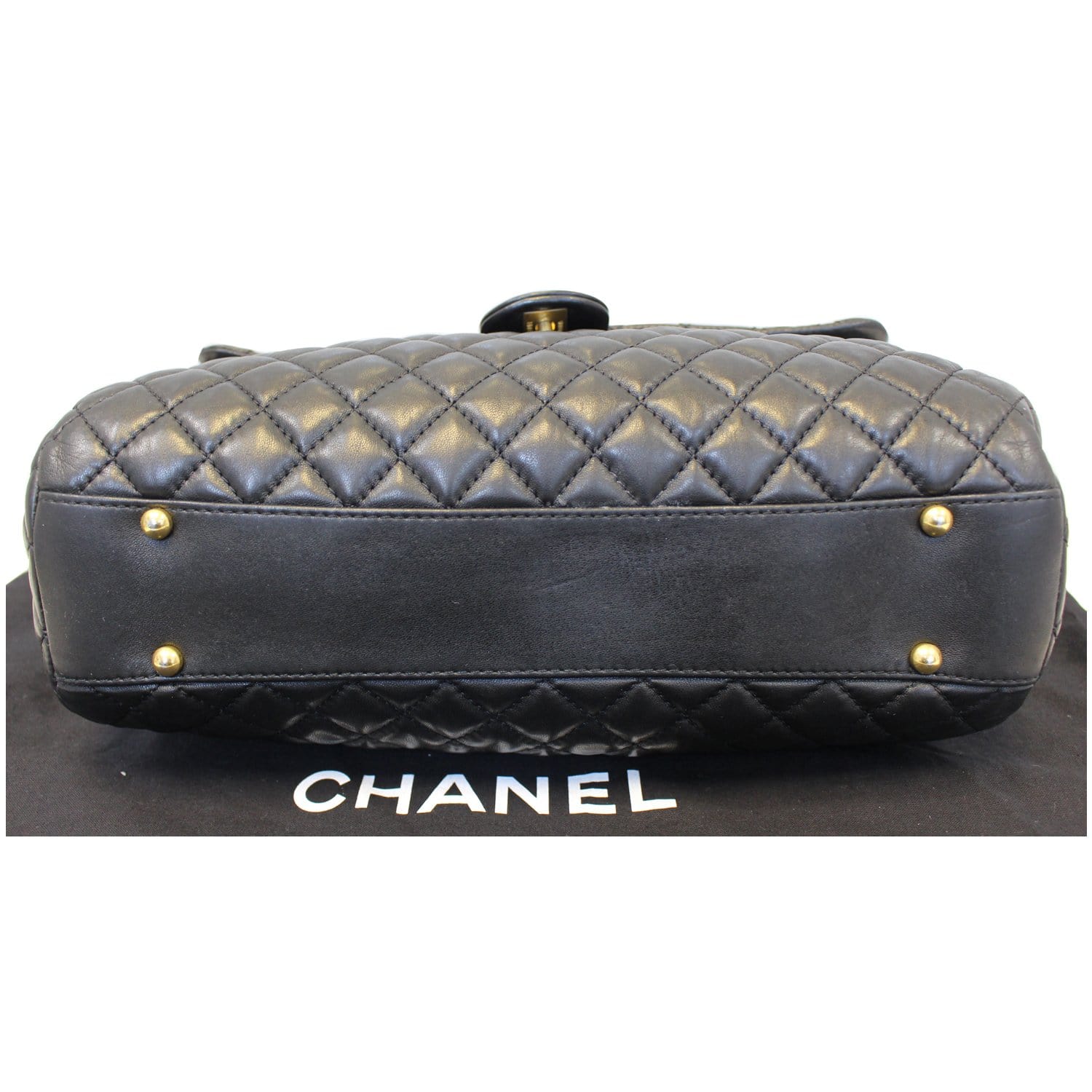 Chanel Large Shopping Flap Shoulder Bag Black