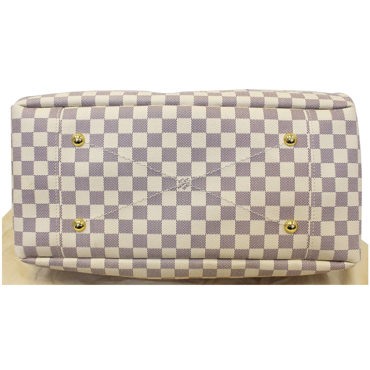 LOUIS VUITTON Artsy MM Damier Azur Shoulder Bag White